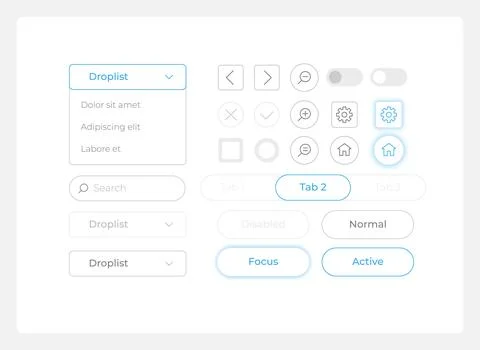 Software UI elements kit Illustrazione stock