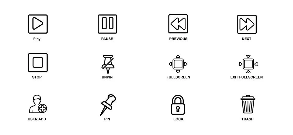 Software &amp; UI Line Icons Stock Illustration