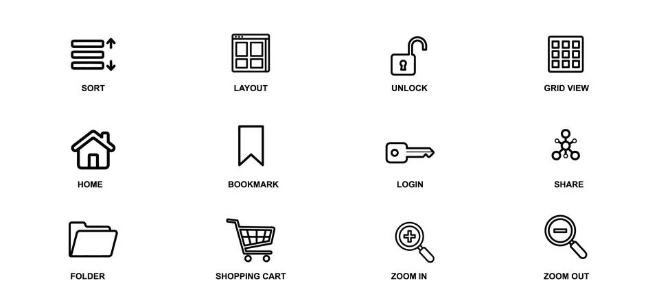Software &amp; UI Line Icons Stock Illustration