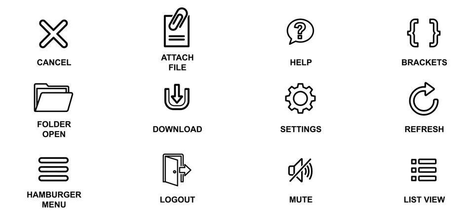 Software &amp; UI Line Icons Stock Illustration