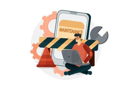 Software under maintenance Illustration Stock Illustration