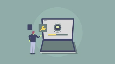 Software update and web development using AI assistant. 库存影片 337956198