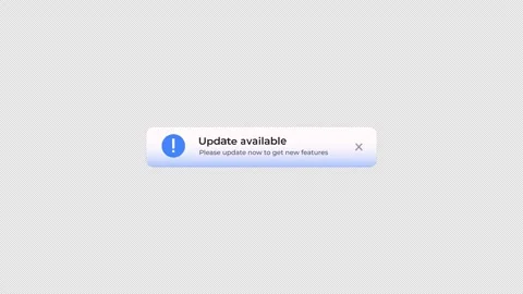 Software Update Available Notification Pop-up Animation on Transparent Stock Footage 347193084