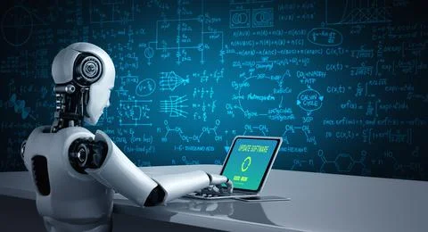 Software update on computer for modish version of device software Illustrazione stock