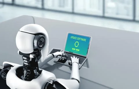 Software update on computer for modish version of device software 스톡 일러스트