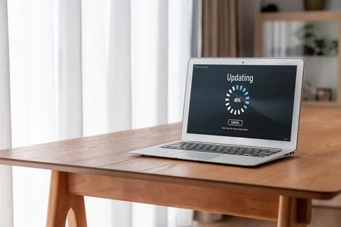 Software update on computer for modish version of device software 写真素材