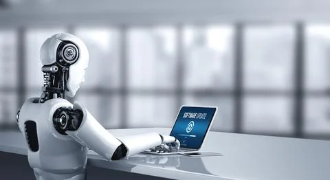 Software update on computer for modish version of device software 写真素材
