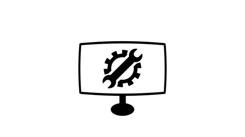 Software Update Computer Screen concept animation with Gears Stock Footage 260174524