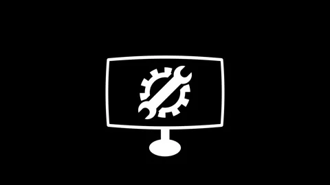 Software Update Computer Screen concept animation with Gears Stock Footage 260174529