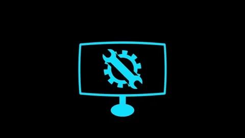 Software Update Computer Screen concept animation with Gears Video stock 260174532