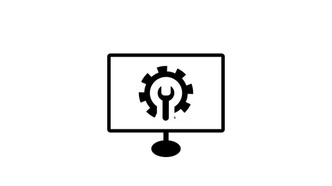 Software Update Computer Screen concept animation with Gears Video stock 260174560