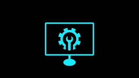 Software Update Computer Screen concept animation with Gears Video stock 260174565