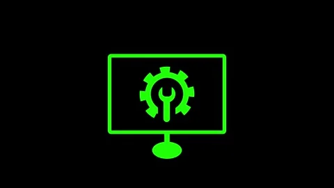 Software Update Computer Screen concept animation with Gears Video stock 260174570