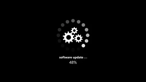 Software update gears dot spinner Stock Footage 347488501