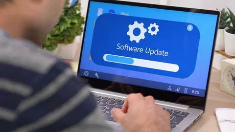 Software Update Getting Done on a Laptop Computer 스톡 동영상 115360919