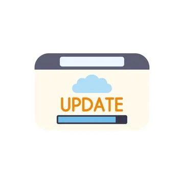 Software update graphic showing a cloud and a progress bar Stock Illustration