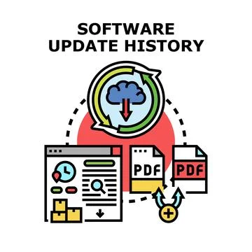 Software update history management and cloud syncing Illustrazione stock