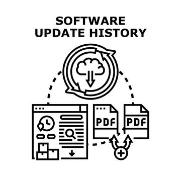 Software update history management and cloud syncing Stock Illustration