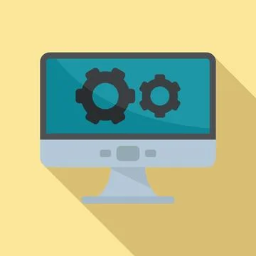 Software update icon flat . Upgrade system Stock Illustration