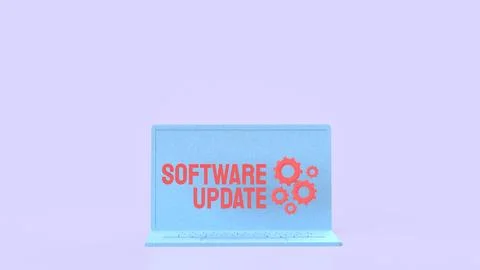 Software Update Laptop For Modern Digital Maintenance 3d render. Ilustración de archivo