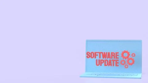 Software Update Laptop For Modern Digital Maintenance 3d render. Ilustración de archivo