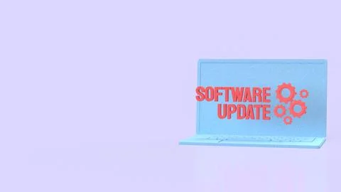 Software Update Laptop For Modern Digital Maintenance 3d render. Ilustración de archivo