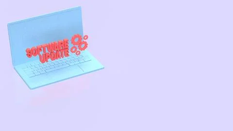 Software Update Laptop For Modern Digital Maintenance 3d render. 스톡 일러스트
