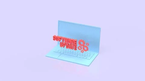 Software Update Laptop For Modern Digital Maintenance 3d render. Stock-Illustration
