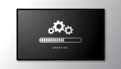 Software update laptop tv computer upgrade. Load software update system concept Stock Illustration