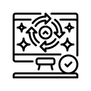 Software Update Line Icon, Outline Symbol for Version Upgrade, Patch Instal.. Stock Illustration