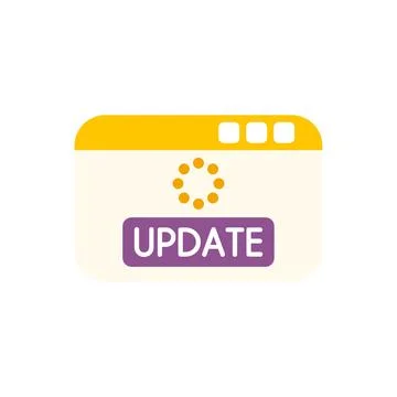 Software update loading on a browser window interface Stock Illustration
