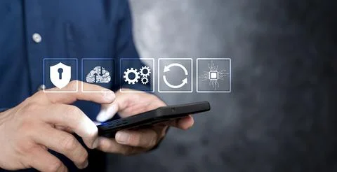 Software update or operating system upgrades to keep your device up. Foto stock