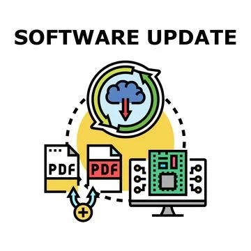 Software update process and data synchronization vector Stockillustratie