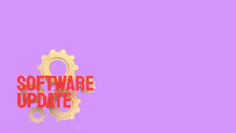 Software Update Process Concept With Gears And Technology System 3d render. 스톡 일러스트