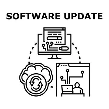 Software update process downloading data to devices 库存插图