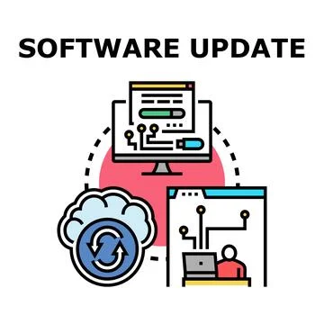 Software update process downloading data to devices Stock Illustration