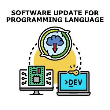 Software update for programming language development イラスト素材