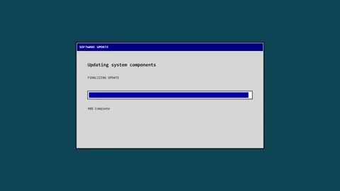 Software update progress bar animation screen Stock Footage 347394377
