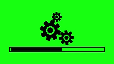 Software Update Progress Bar Icon on Green Background Stock Footage 308666996
