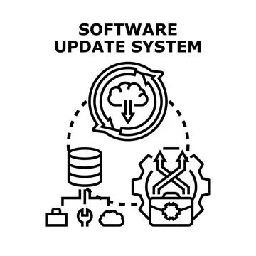Software update system concept for cloud technology Stock Illustration