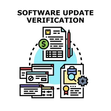 Software update verification process and quality control イラスト素材