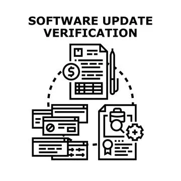 Software update verification process and quality control Ilustração Stock