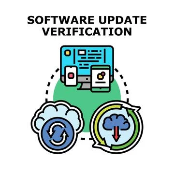 Software update verification process for digital devices Stockillustratie