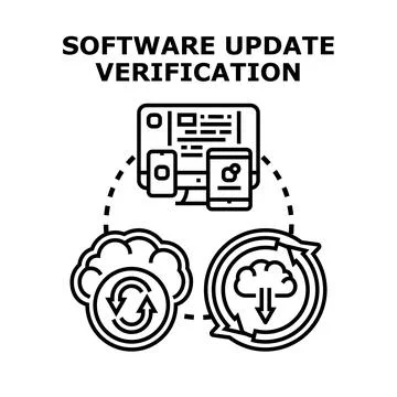 Software update verification process for digital devices Stock Illustration