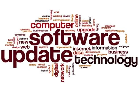 Software update word cloud Stock Illustration