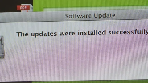 Software updates message update successful Stock Footage 99138411