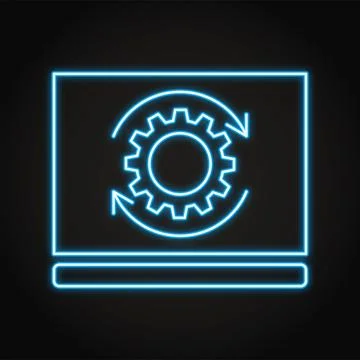 Software updates neon icon in line style Stock Illustration