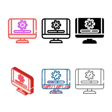 Software updates range repair computer color icon vector Ilustración de archivo
