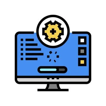Software updates repair computer color icon vector illustration Stock Illustration