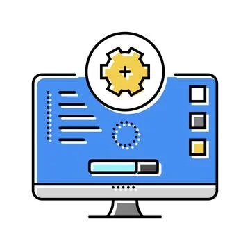 Software updates repair computer color icon vector illustration Stock Illustration